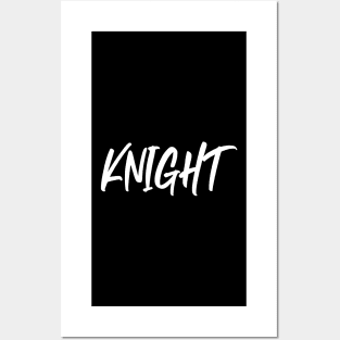 White Script Knight Posters and Art